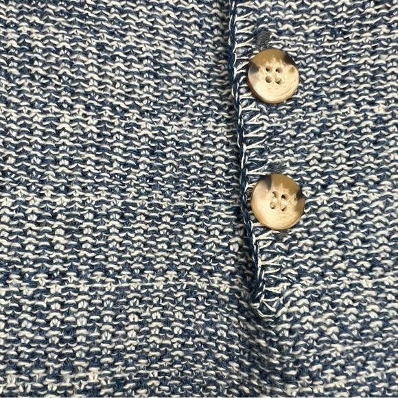 American Crew Club | ABSTRACT KNITTED Sweater Cotton Size L Blue | Made in USA - Picture 3 of 9